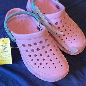 Joybees Kids Pink Ventilated Slip-On Clogs with Heel Strap